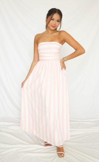 pink sands strapless maxi
