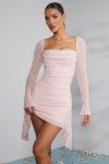 6790_6_Tivoli-Blush-Embellished-Cowl-Neck-Side-Drape-Flare-Sleeve-Mini